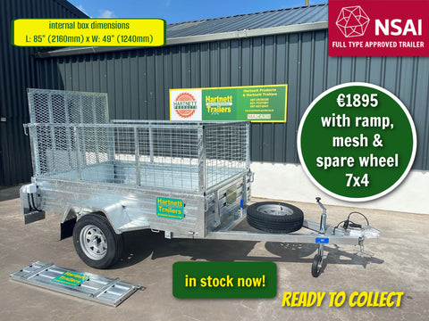 New Single Axle 7x4 Trailers